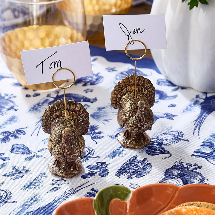 Golden Turkey Place Card Holder