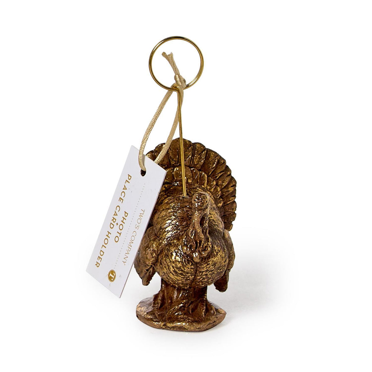 Golden Turkey Place Card Holder