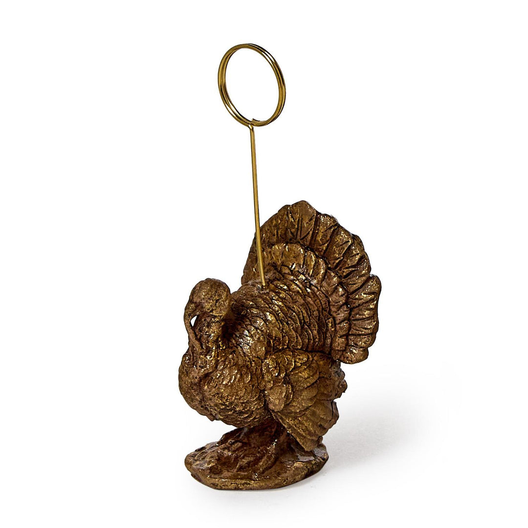 Golden Turkey Place Card Holder