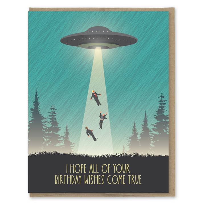 UFO Birthday Wishes Birthday Card - Just Fabulous Palm Springs