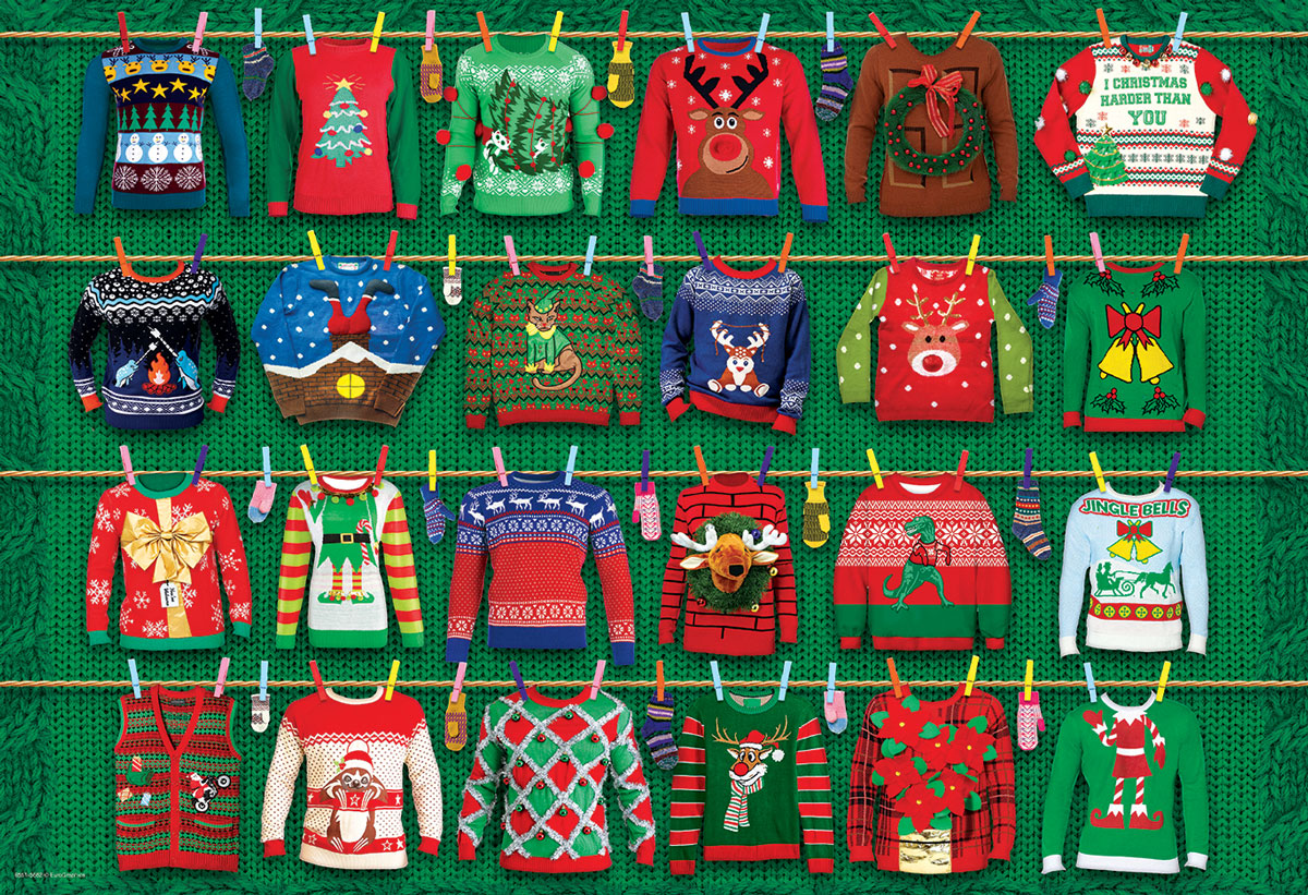 Ugly Christmas Sweaters Tin Puzzle