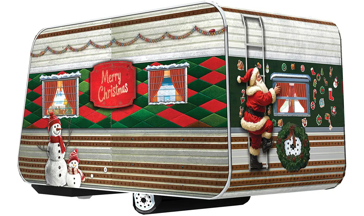 Christmas Camping Trailer Tin Puzzle
