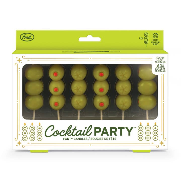 Cocktail Party Olive Candles - Set Of 6