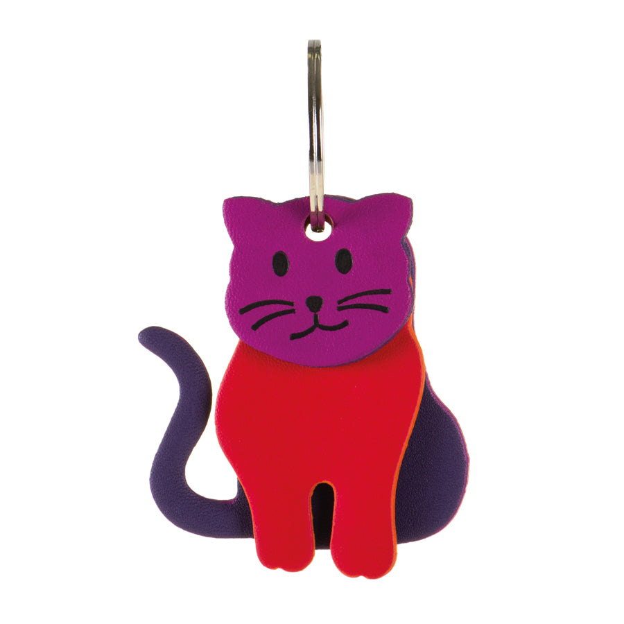 Cat Keyring - Purple/Red/Navy