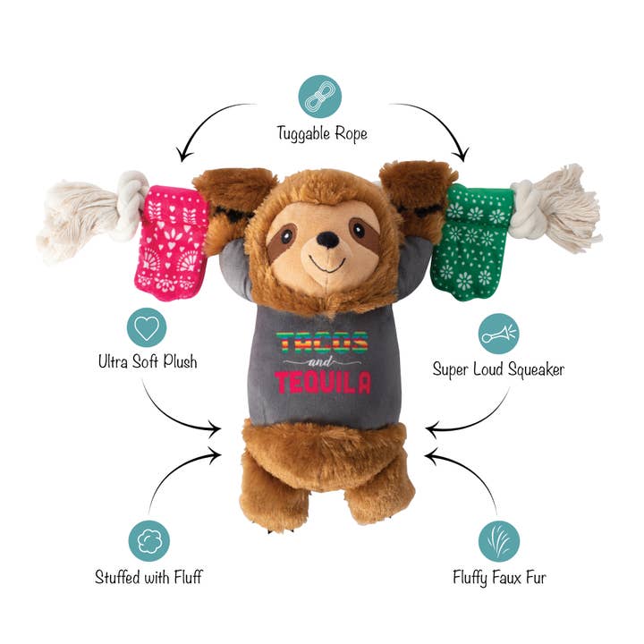 Tacos & Tequila Plush Dog Toy