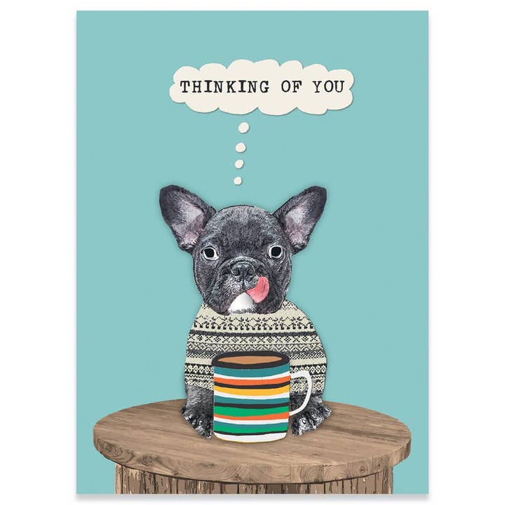 Boston Terrier Thinking Of You Greeting Card - Just Fabulous Palm Springs
