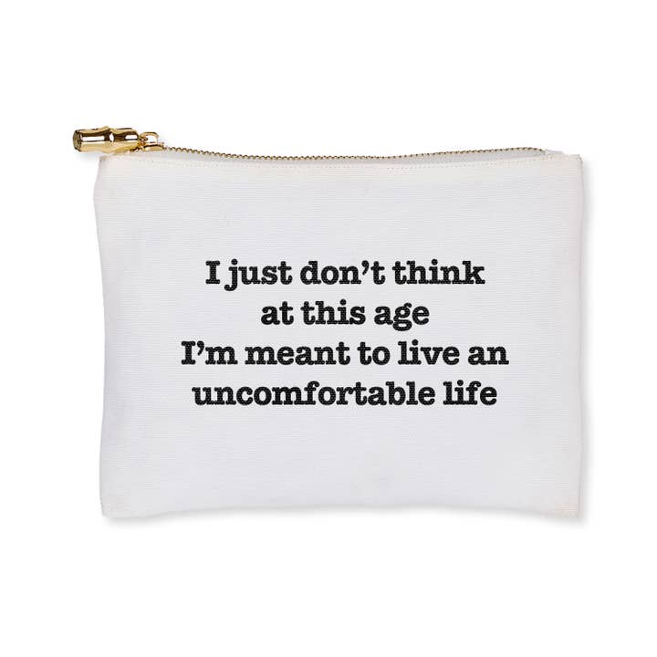 Uncomfortable "White Lotus" Zipper Pouch - Just Fabulous Palm Springs