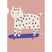 Snow Leopard Birthday Card - Just Fabulous Palm Springs