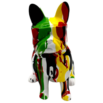 Retro Color Graffiti French Bulldog With Glasses - 8" Tall