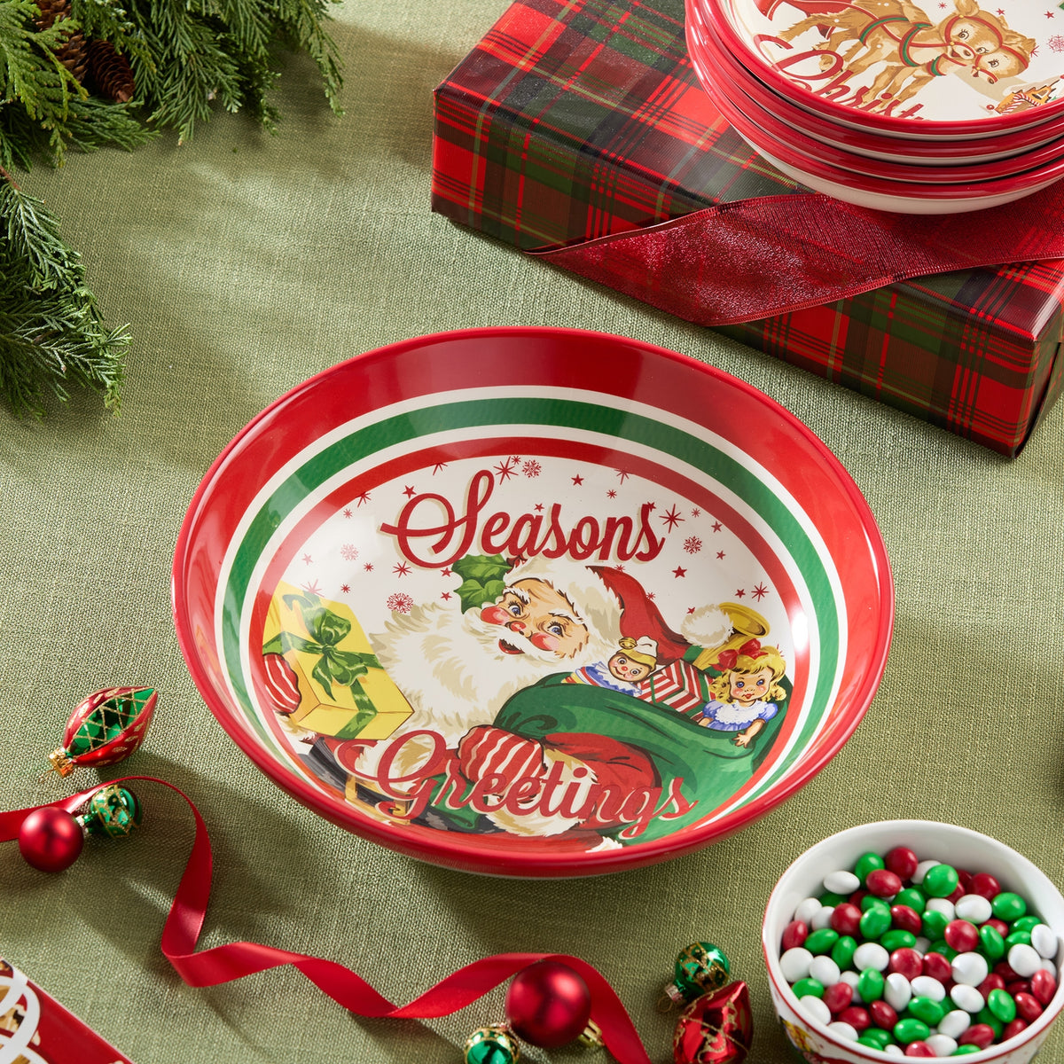 Santa's Retro Serving/Pasta Bowl 13 x 3