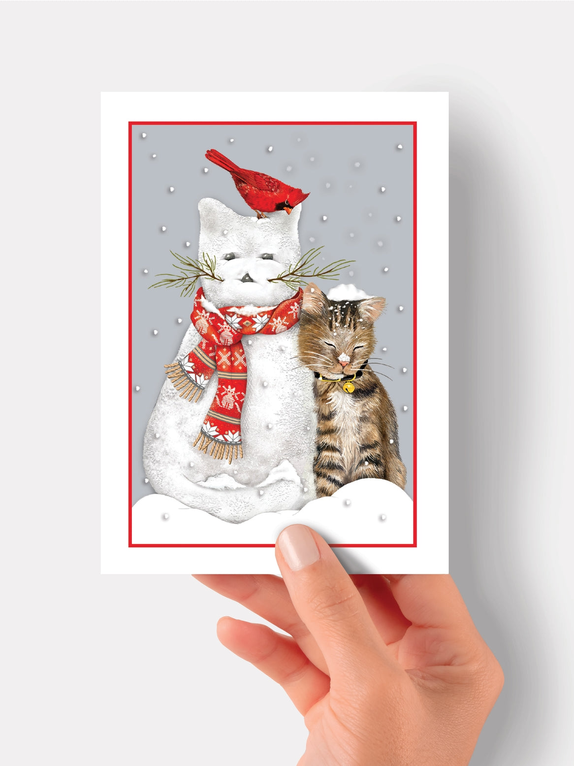 Cat And Snowman Holiday Card - Just Fabulous Palm Springs