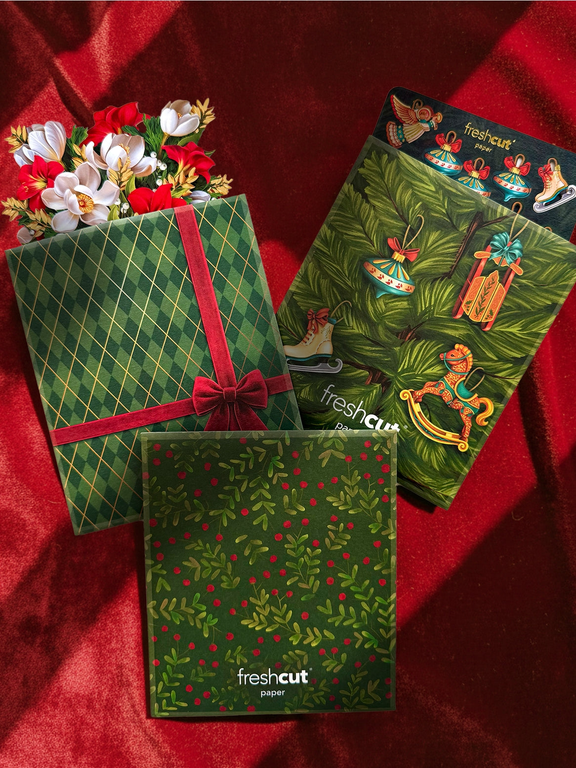 Season's Greetings (Mini Set of 3) Pop Up Card