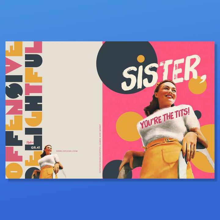 Pink Sister You're The Tits Greeting Card