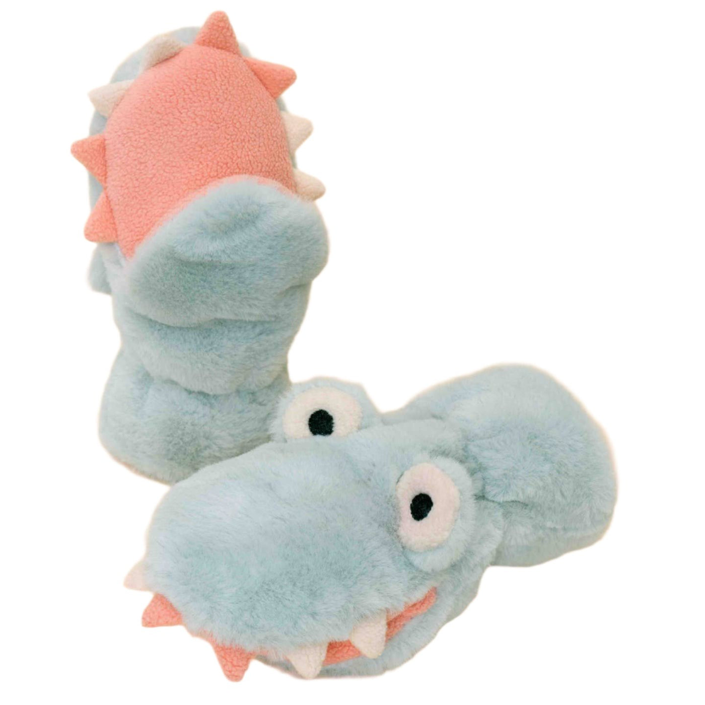 Kids Goofy Monster Fluffy Mittens - Pale Blue