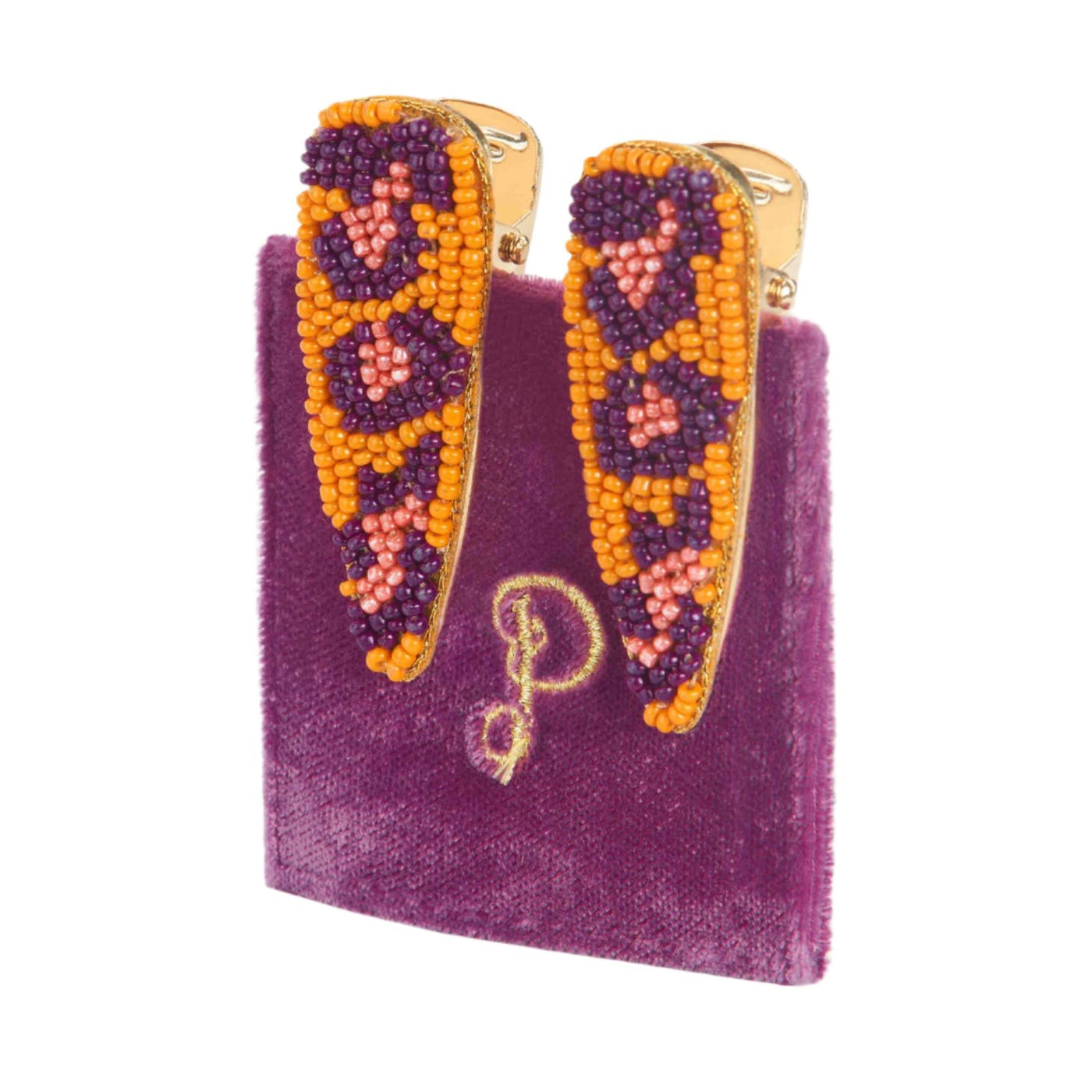 Leopard Bright Beaded Hair Clips