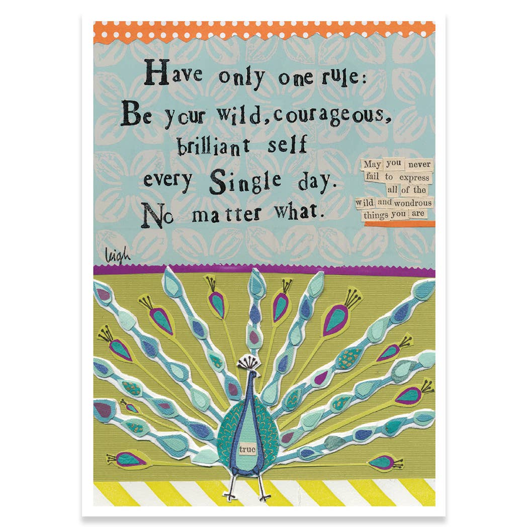 Peacock Greeting Card - Just Fabulous Palm Springs