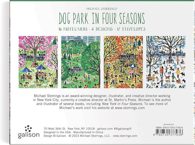 Michael Storrings Dog Park In Four Seasons Notecard Set