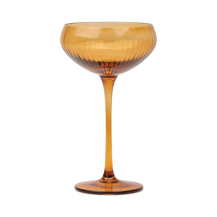 The Lou Coupe Glass - Amber Set of 2