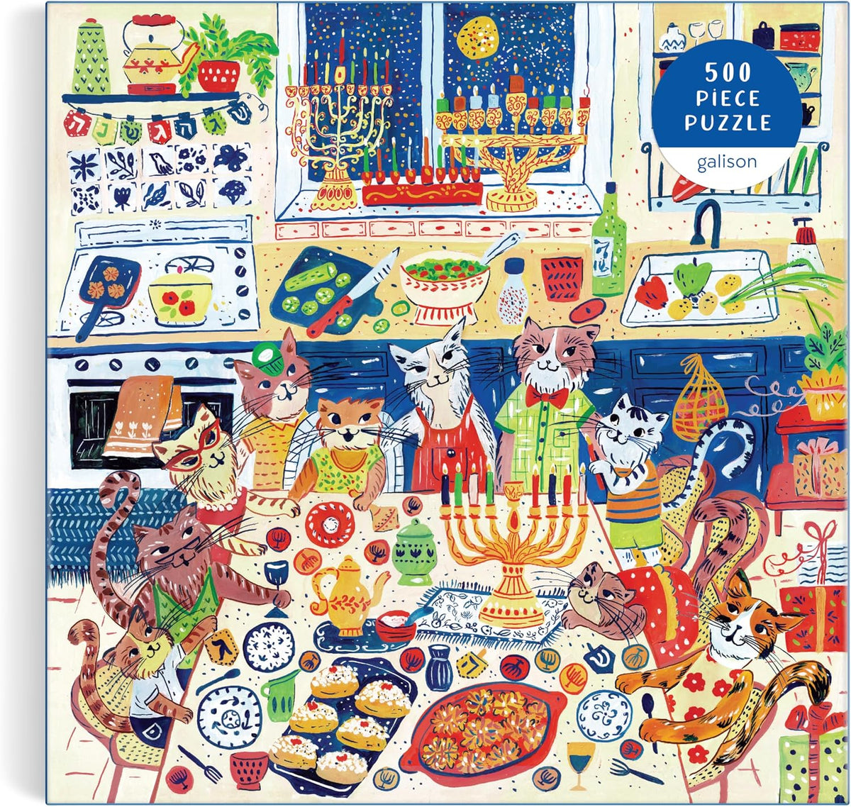 Happy Hanukcats 500 Piece Puzzle