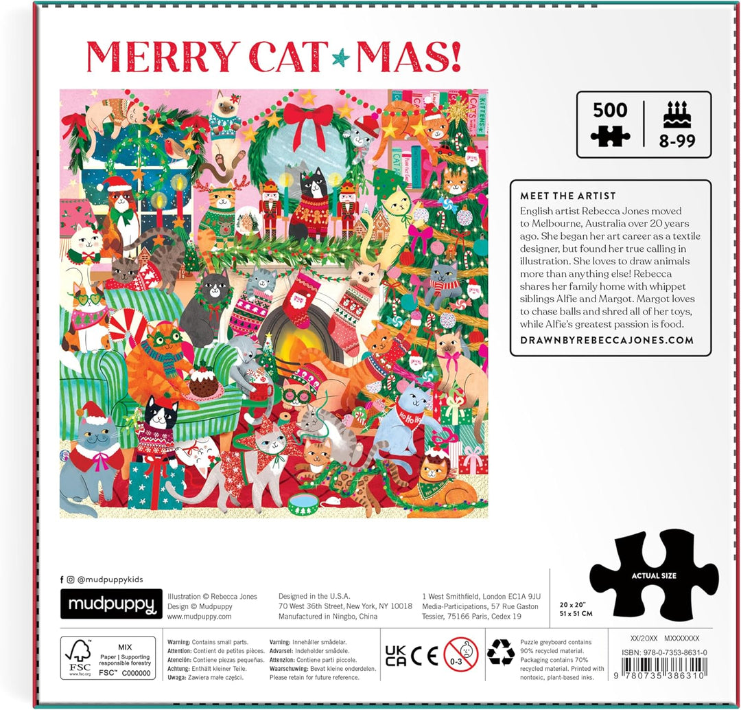 Merry Catmas! 500 Piece Family Jigsaw Puzzle