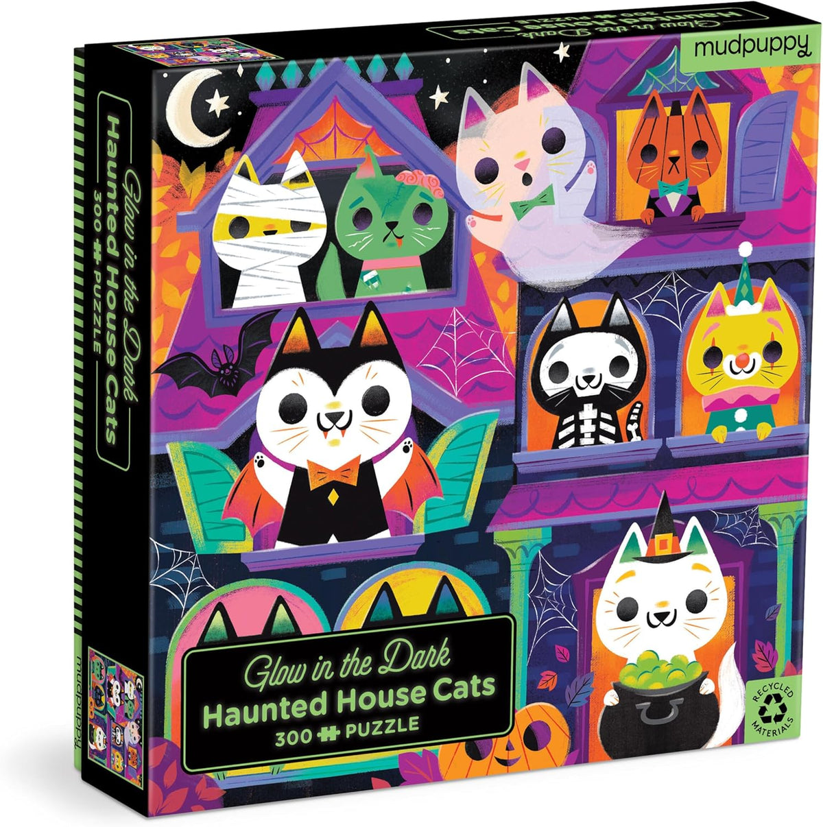 Glow Family Haunted House Cats 300 Piece Puzzle