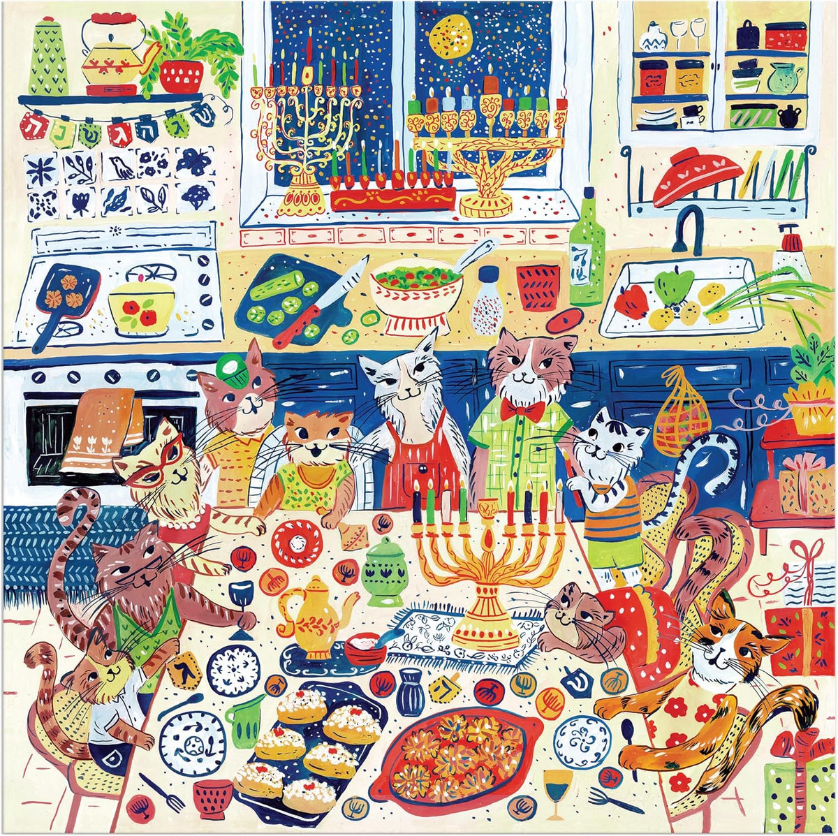 Happy Hanukcats 500 Piece Puzzle