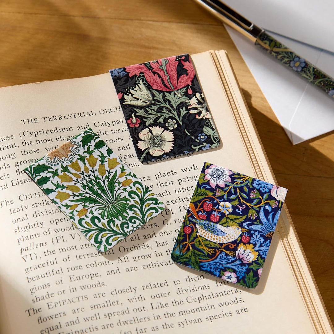 William Morris Floral Prints Magnetic Bookmarks