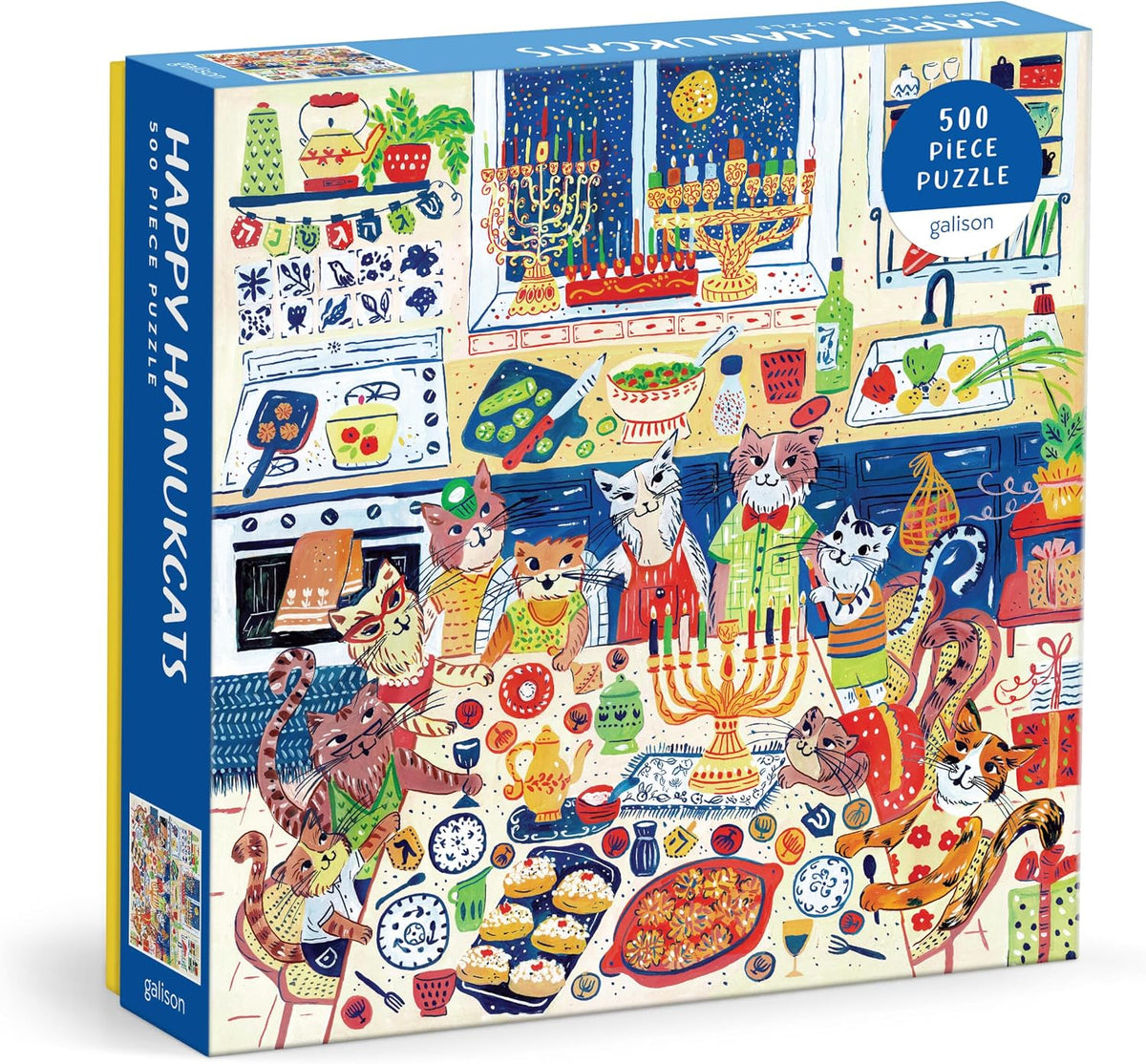 Happy Hanukcats 500 Piece Puzzle