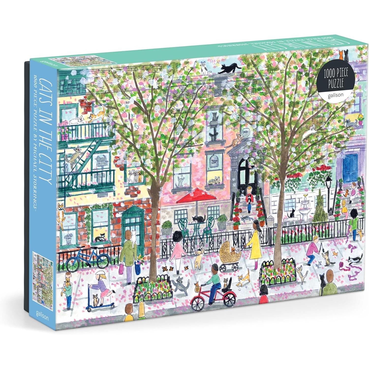 Michael Storrings Cats in The City 1000 Piece Puzzle - Just Fabulous Palm Springs