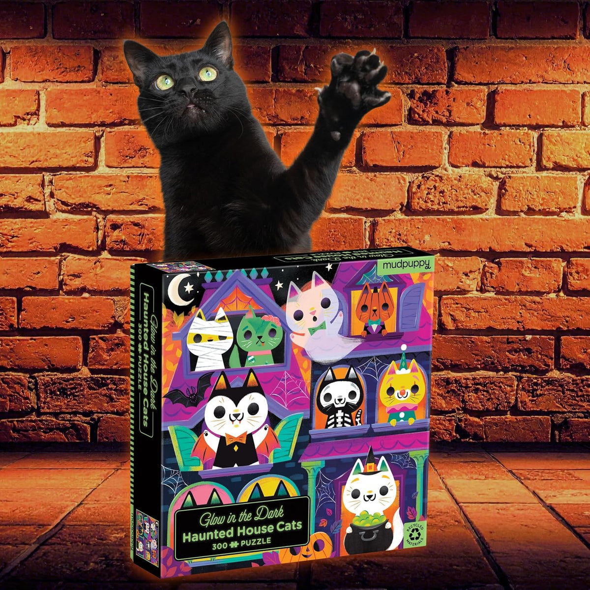Glow Family Haunted House Cats 300 Piece Puzzle
