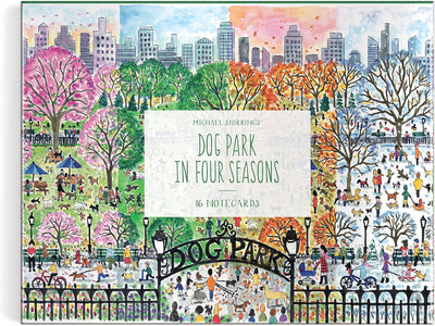 Michael Storrings Dog Park In Four Seasons Notecard Set