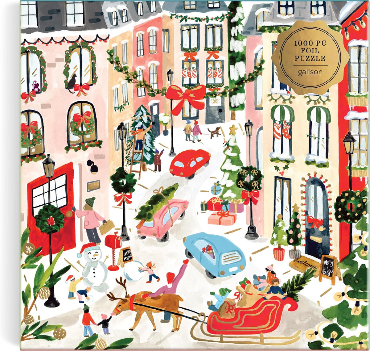 Foil Merriest Village 1000 Piece Puzzle
