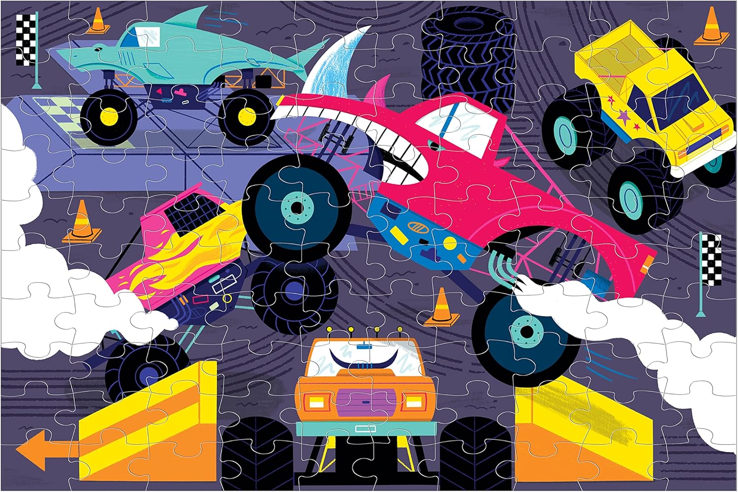 Monster Trucks 100 Piece Glow in The Dark Puzzle - Just Fabulous Palm Springs