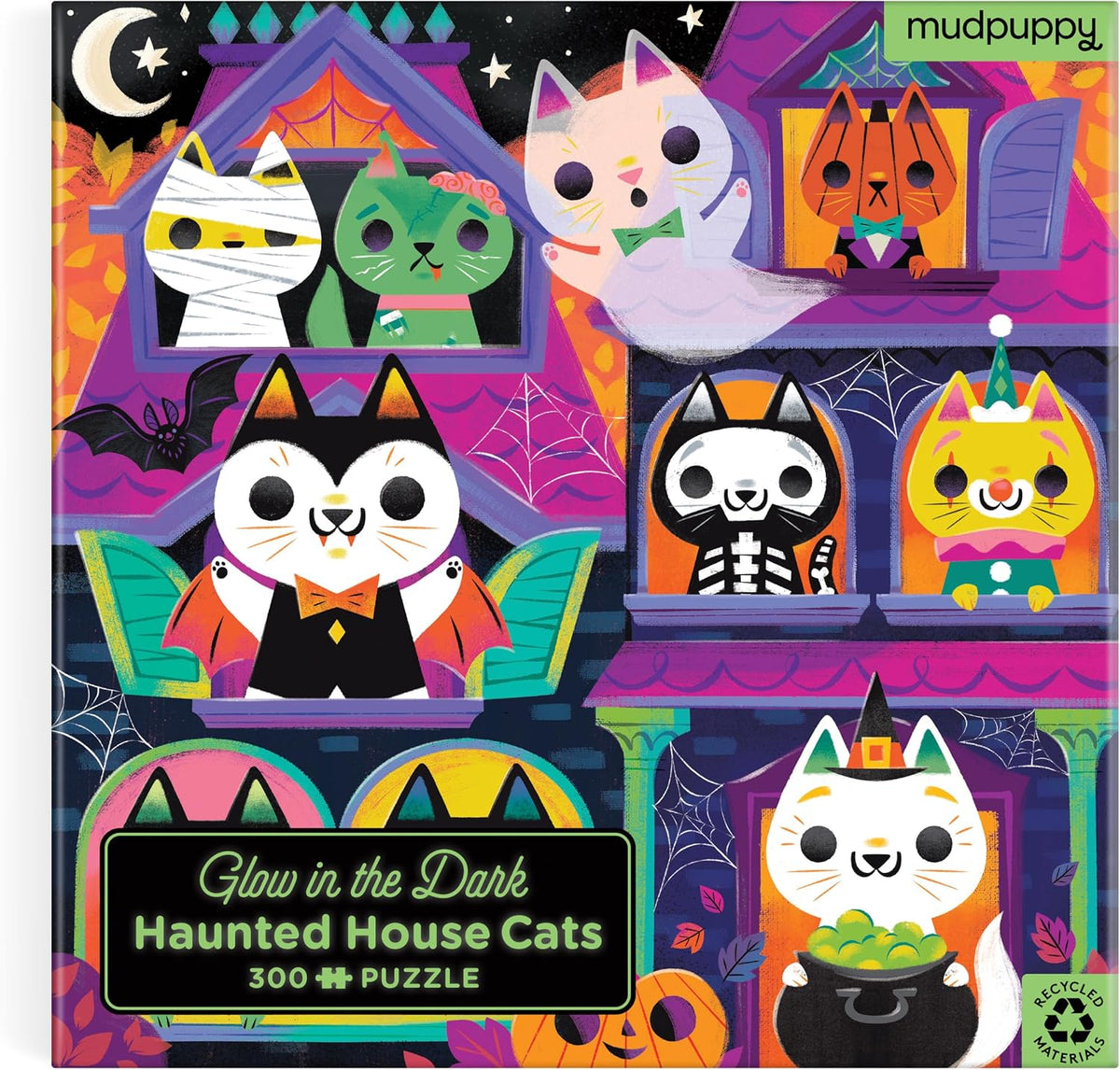 Glow Family Haunted House Cats 300 Piece Puzzle