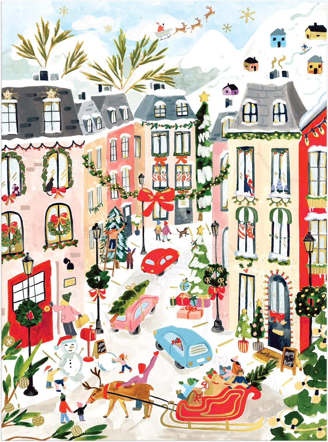 Foil Merriest Village 1000 Piece Puzzle
