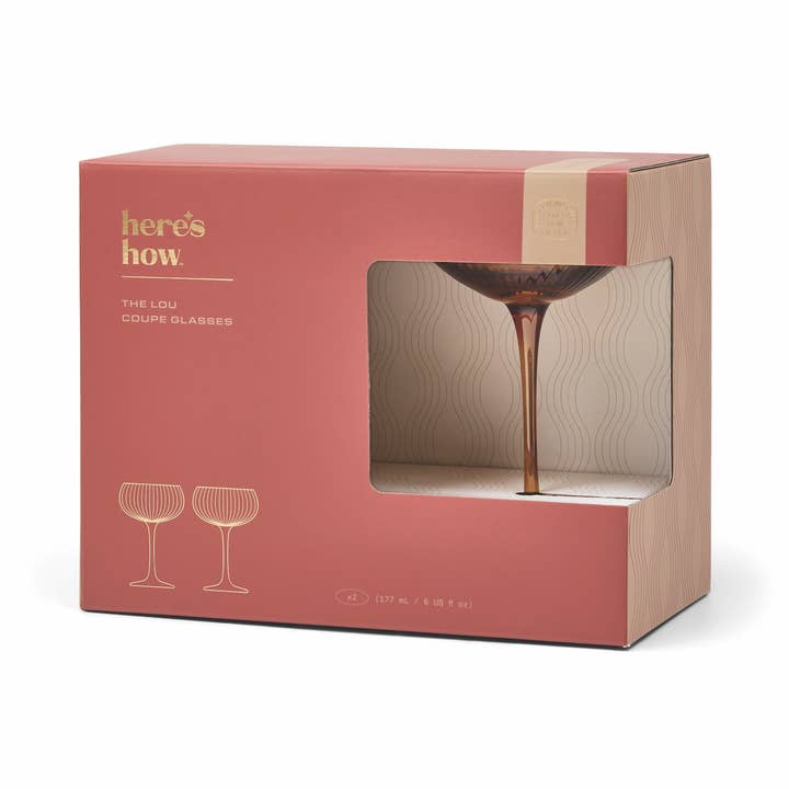 The Lou Coupe Glass - Amber Set of 2 - Just Fabulous Palm Springs