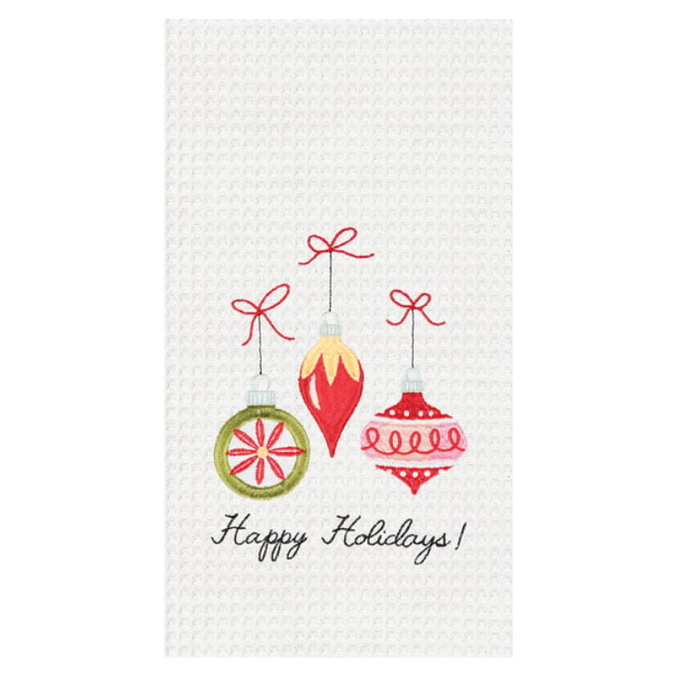 Happy Holidays Ornaments Kitchen Towel