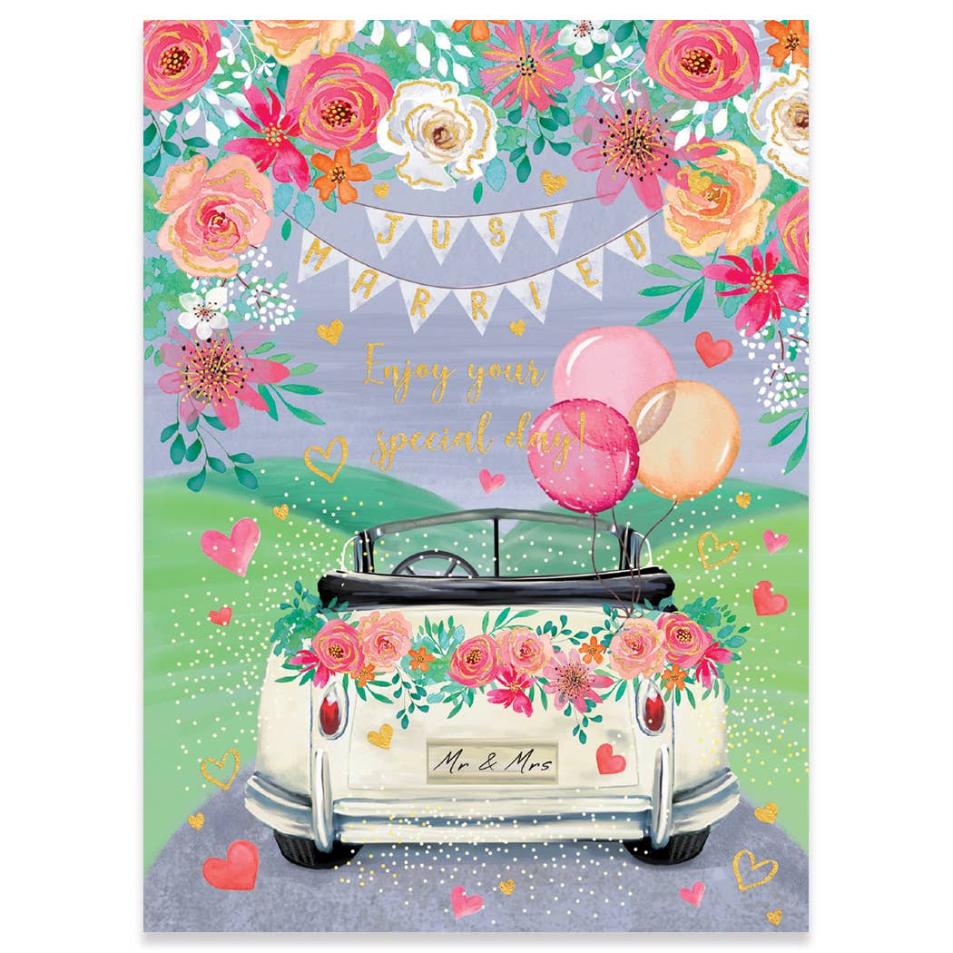 Mr. & Mrs. Wedding Car Greeting Card - Just Fabulous Palm Springs