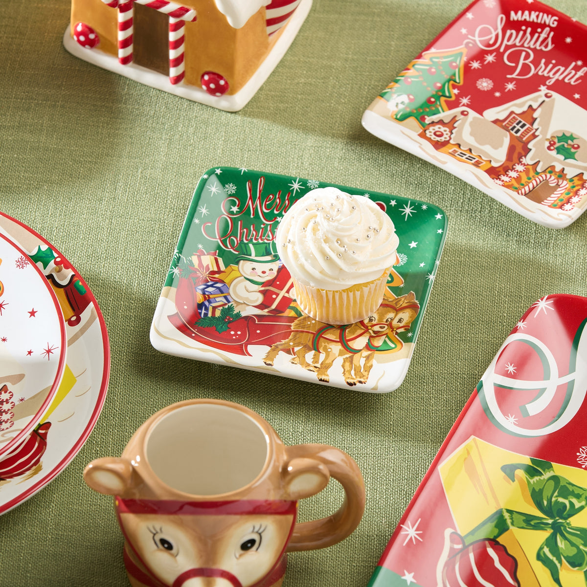 Santa's Retro Canape Plate - Making Spirits Bright