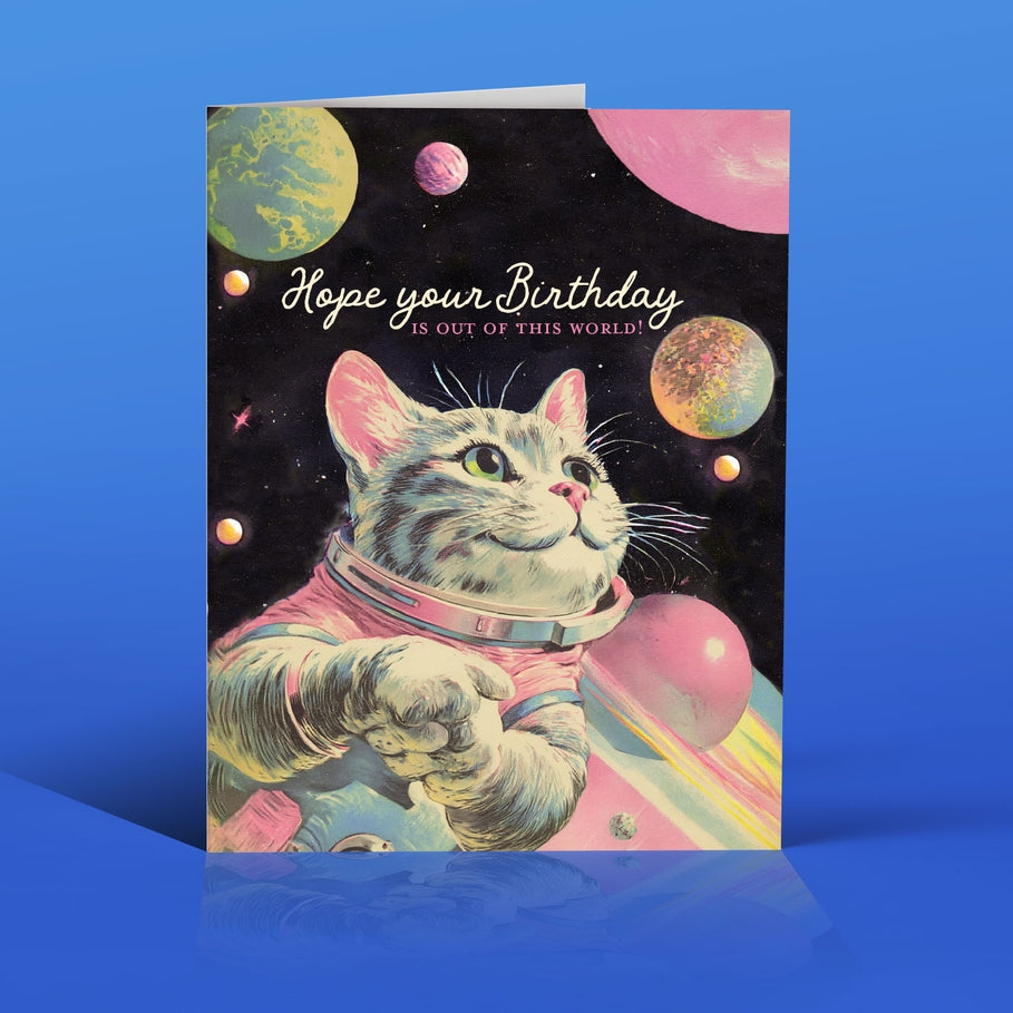Out Of This World Cat Birthday Card - Just Fabulous Palm Springs