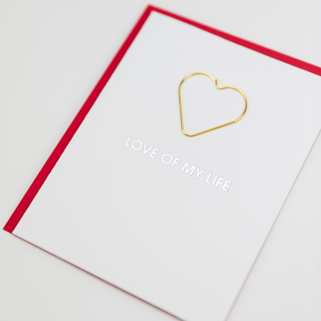 Love of My Life Heart Paper Clip Greeting Card