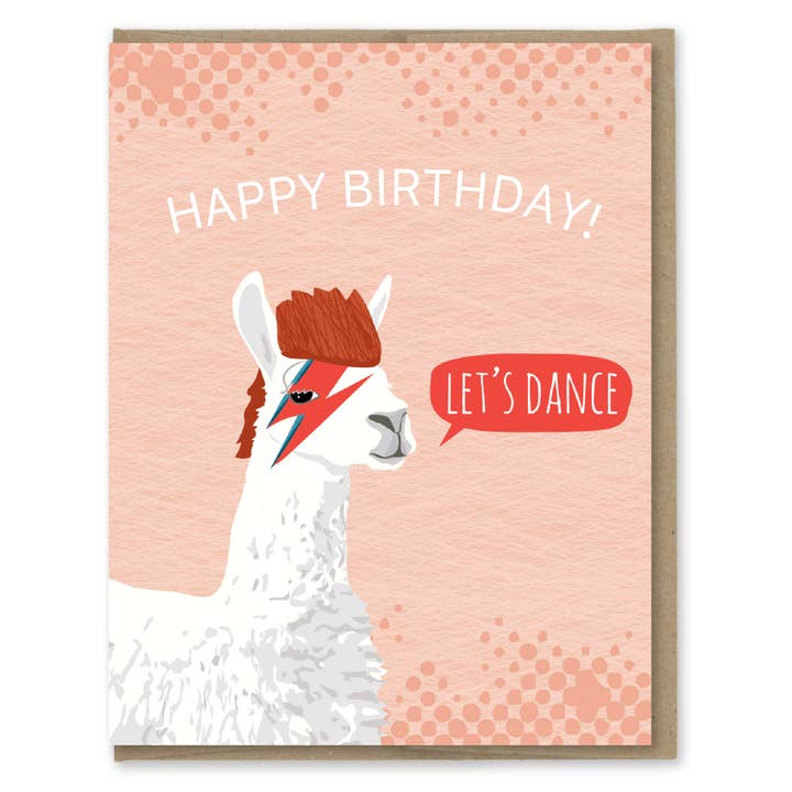 Bowie Llama Birthday Card - Just Fabulous Palm Springs