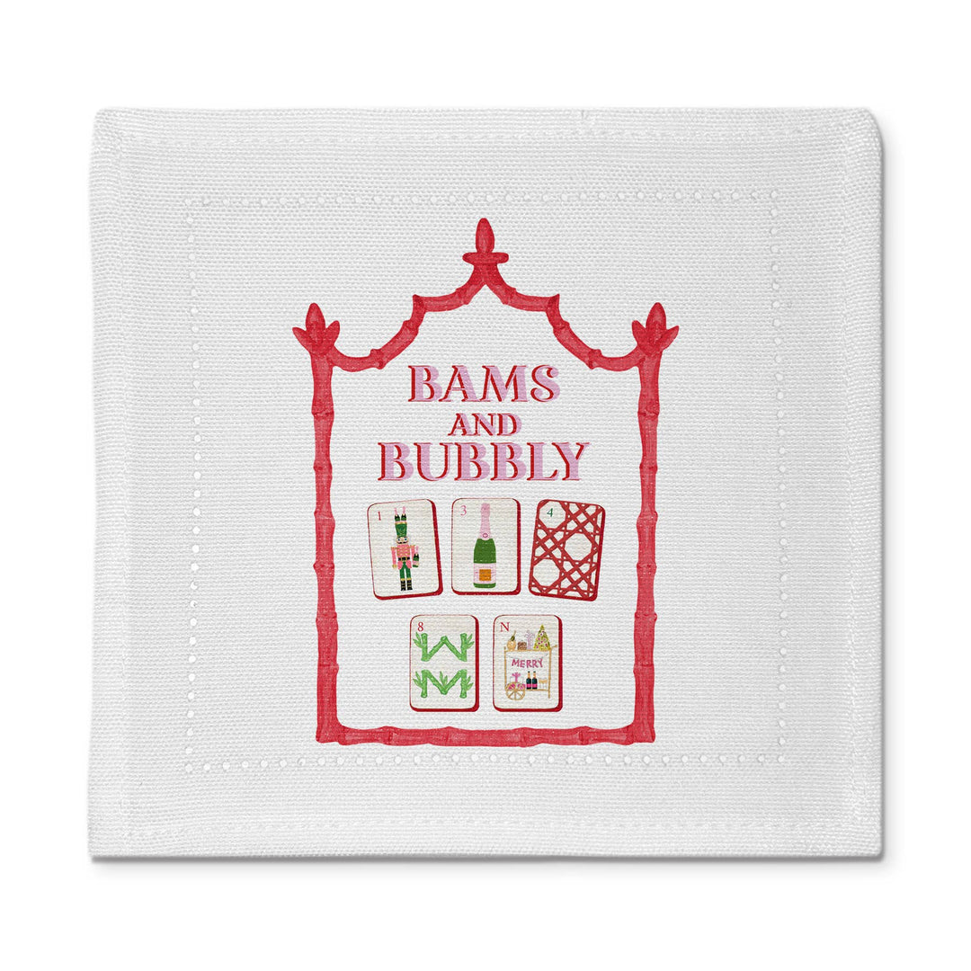 Bams & Bubbly Mahjong Cloth Cocktail Napkins