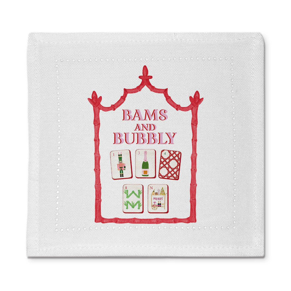 Bams & Bubbly Mahjong Cloth Cocktail Napkins