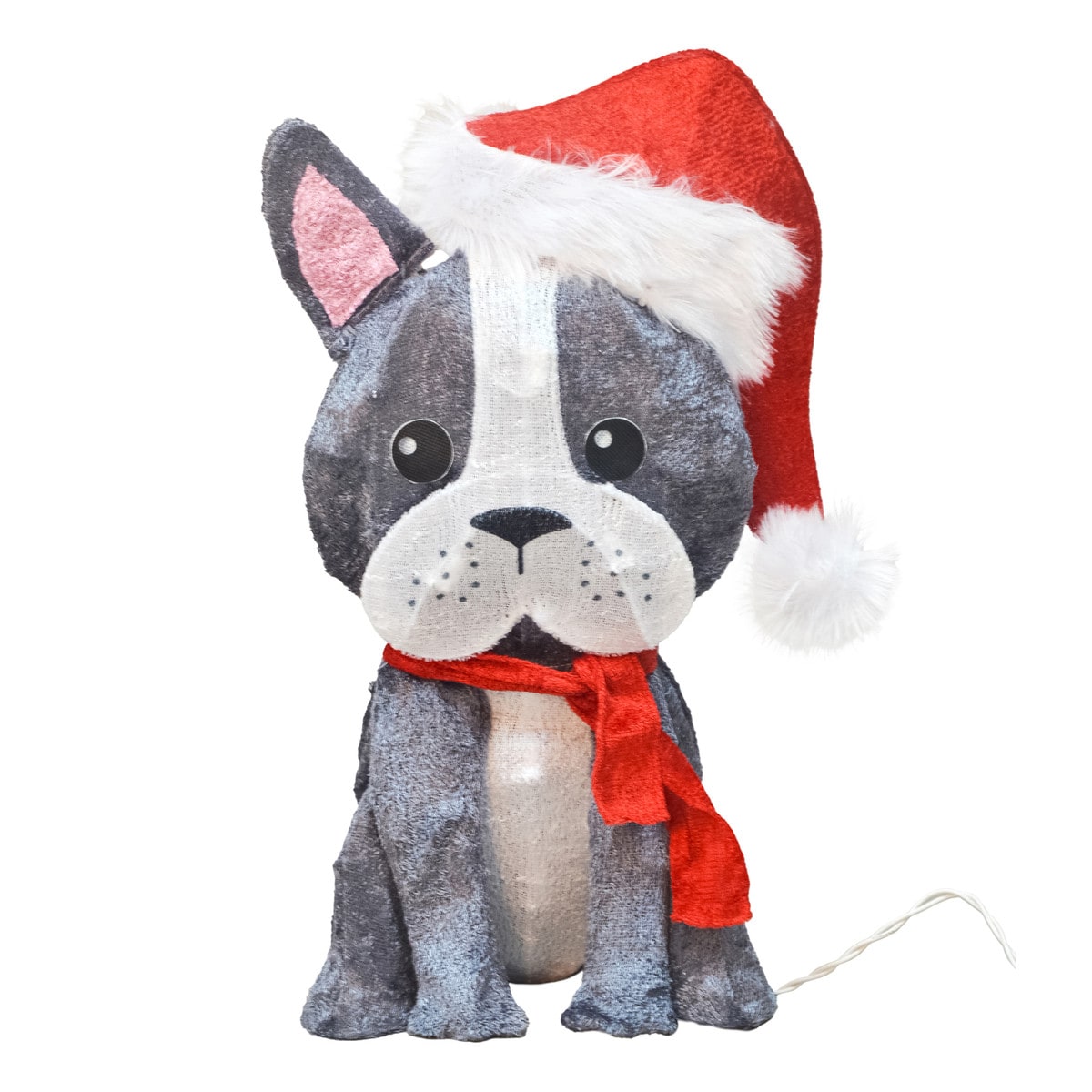 French Bulldog With Santa Hat Tabletop Piece