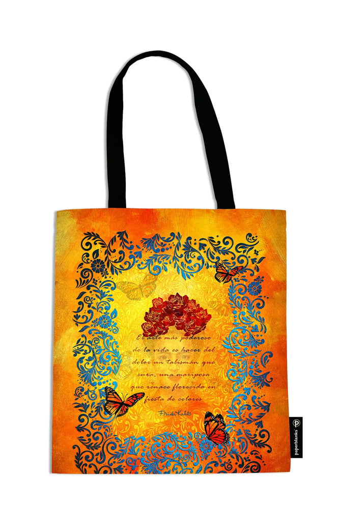 Frida Kahlo Colourful Portrait Canvas Bag