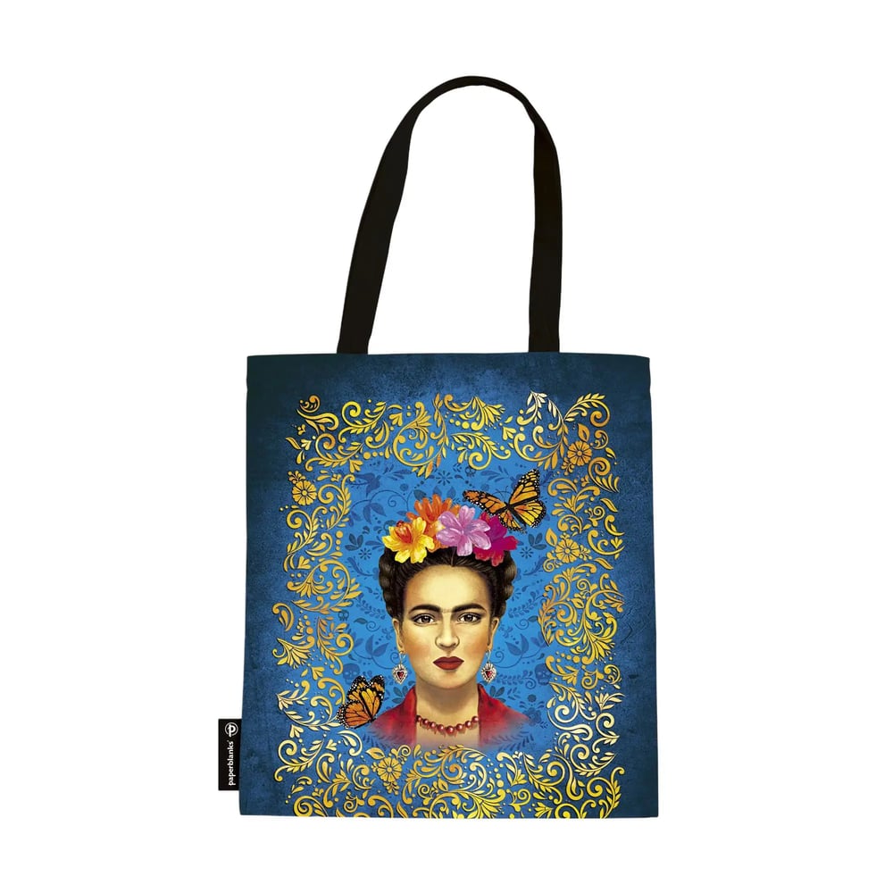 Frida Kahlo Colourful Portrait Canvas Bag