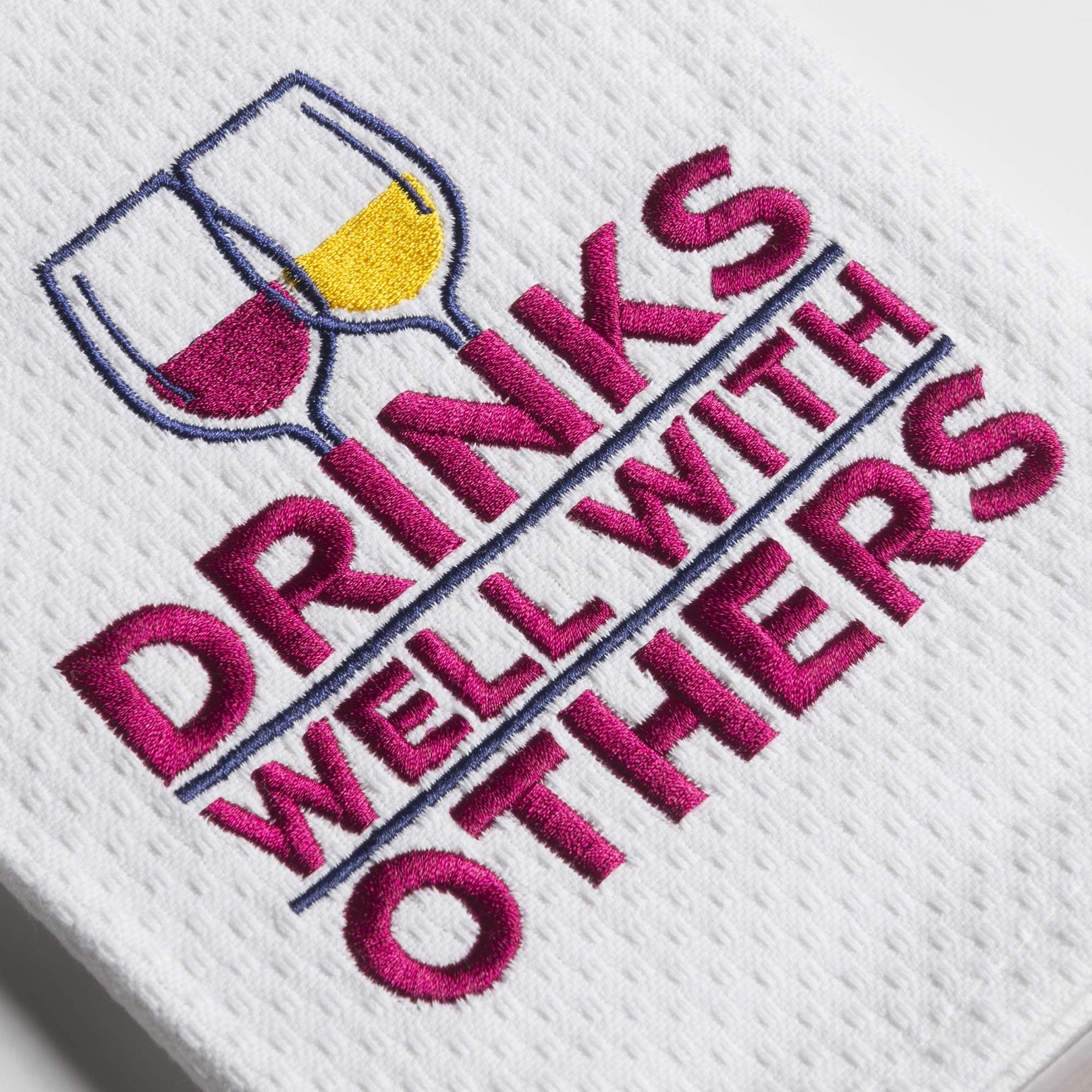 Drinks Well Embroidered Tea Towel