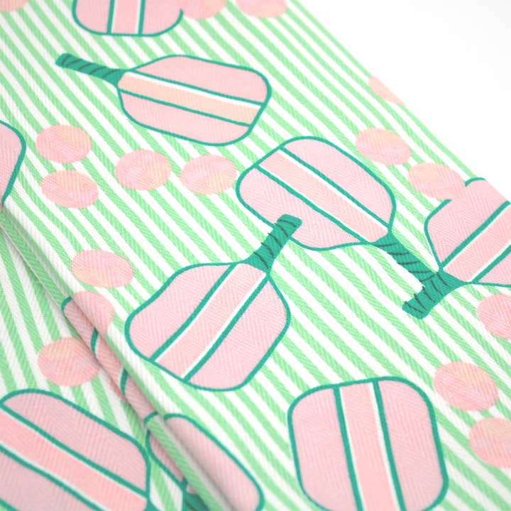 Pickleball Striped Kitchen Towel Set