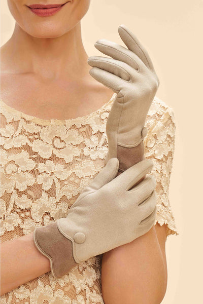 Pandora Faux Suede Gloves - Cream